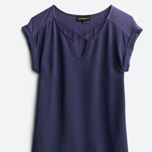 FORTUNE + IVY Carna Mixed Material Blouse Women's XXL